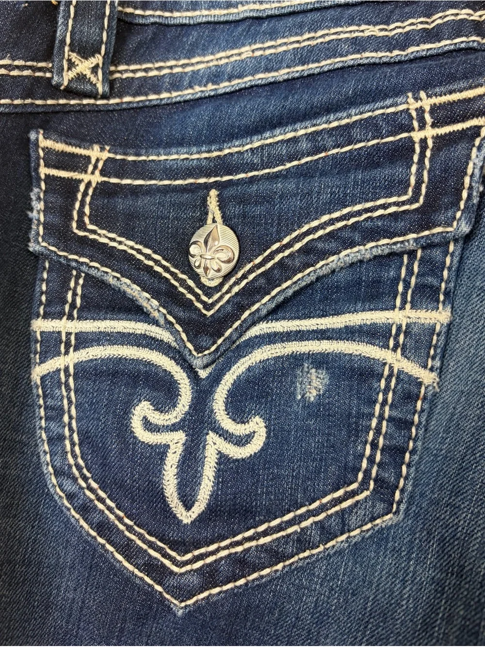 Rock Revival Heather Bootcut Jeans Women's Size 29 Medium Wash EUC Low Rise - Picture 6 of 11